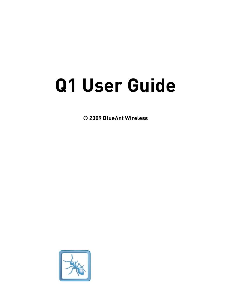 BlueAntQ1蓝牙耳机英文说明书_第1页