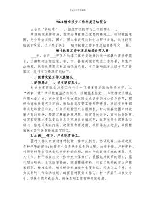 2024精准扶贫工作年度总结报告