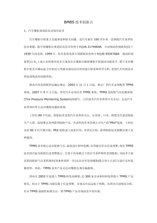 BMBS(轮胎防爆)技术创新点