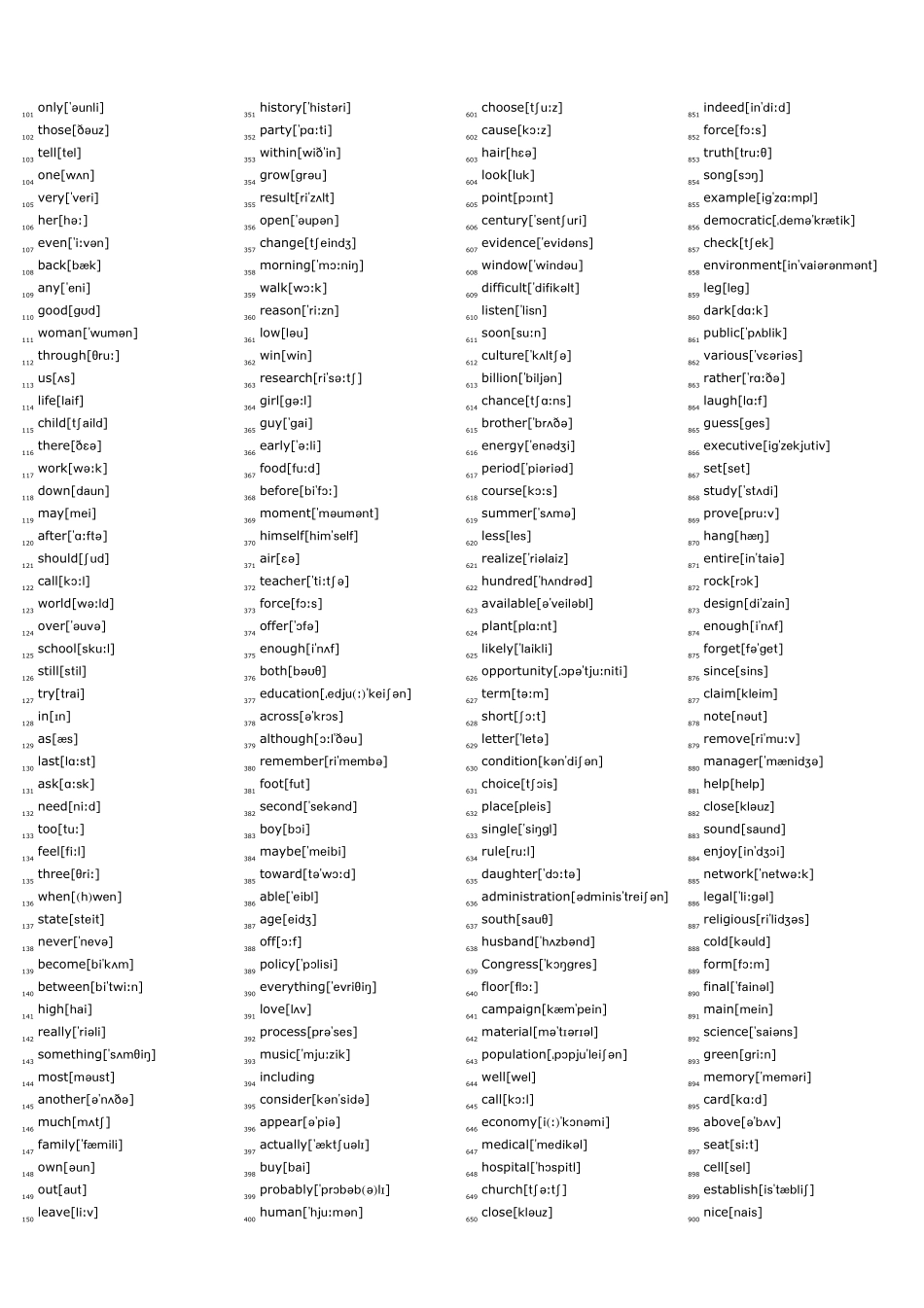 BNC.最常用.频率最高.英语.单词.词汇.含音标.5000.整理好.完美打印版_第3页