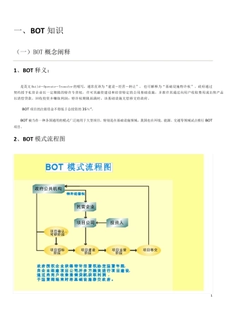 BOT常识及盈亏平衡点测算及分析