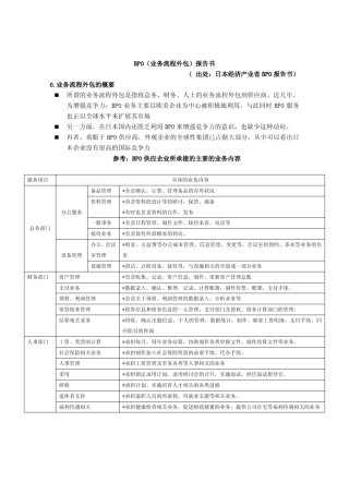 BPO(业务流程外包)报告书