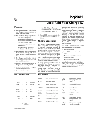 bq2031铅酸蓄电池快速充电IC