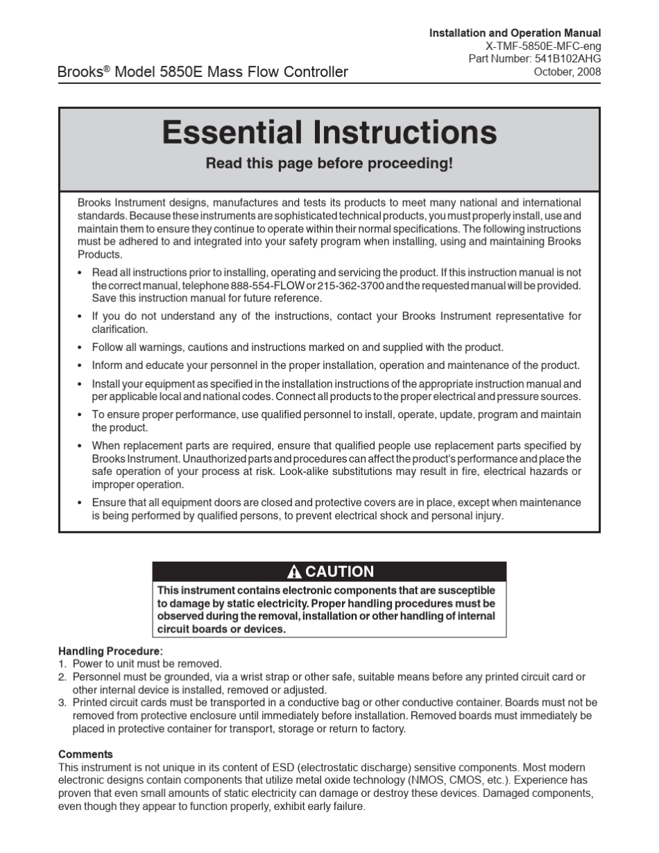 BROOKS流量计5850E使用手册_第2页