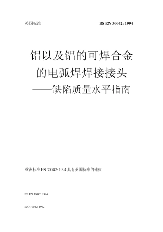 BSEN30042焊接质量评级