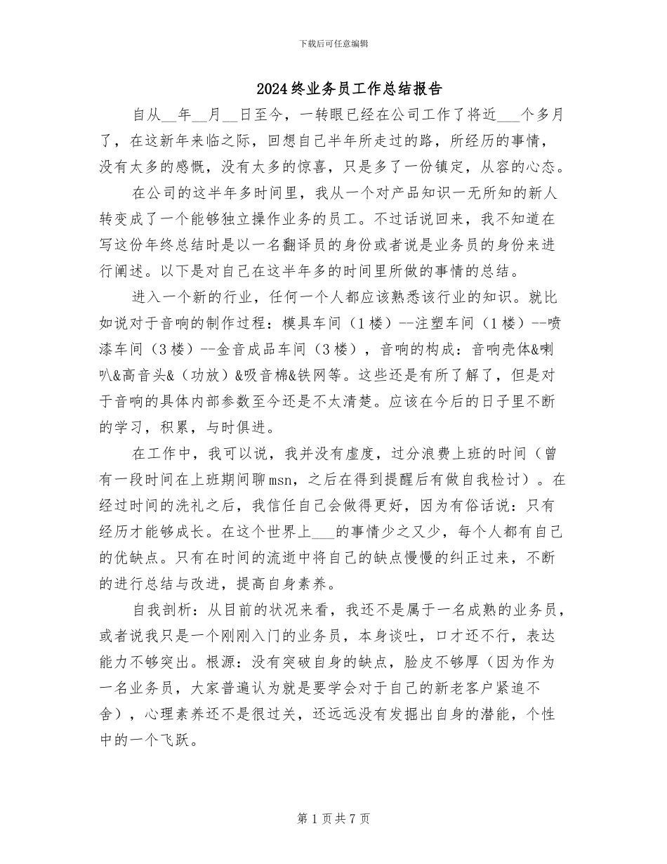 2024终业务员工作总结报告_第1页