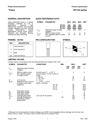 BT134双向可控硅