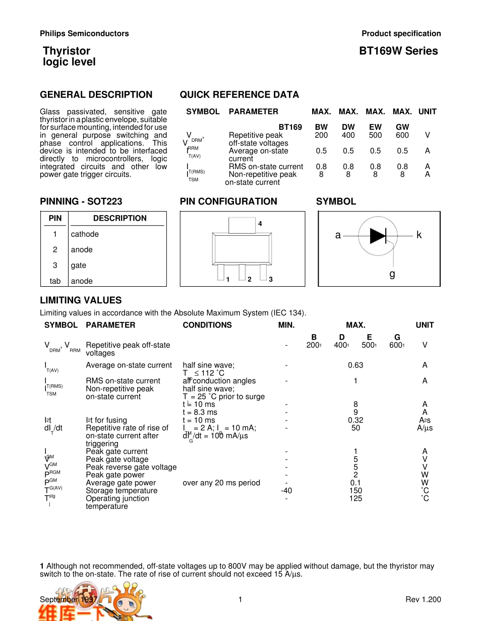 BT169(可控硅)_第1页