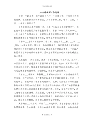 2024终护师工作总结