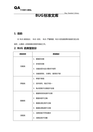bug分类标准