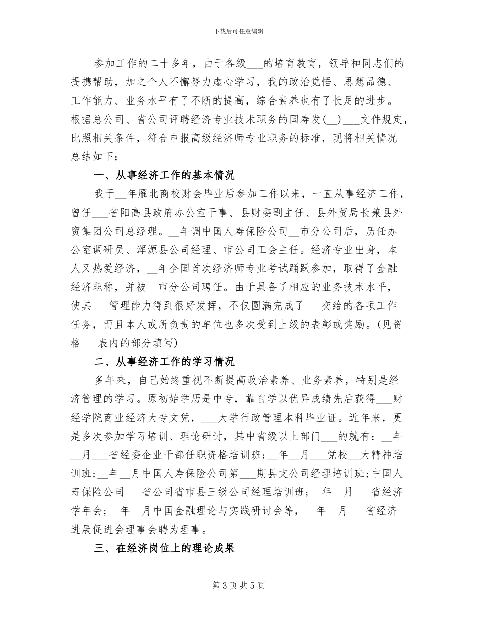 2024经济师工作总结报告_第3页