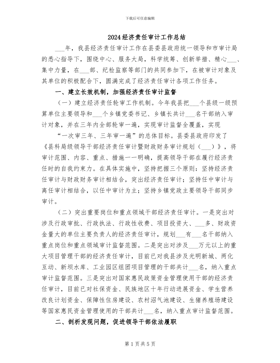 2024经济责任审计工作总结_第1页