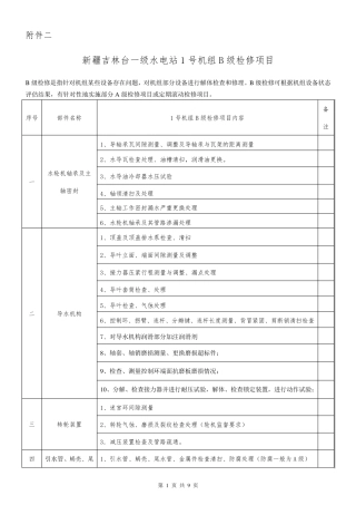 B级检修项目