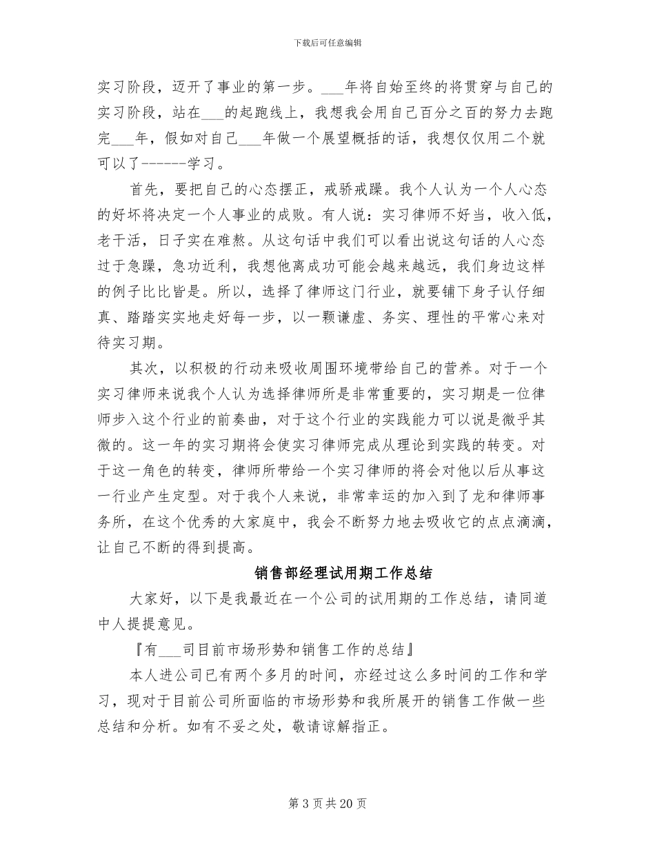 2024经理试用期工作总结_第3页