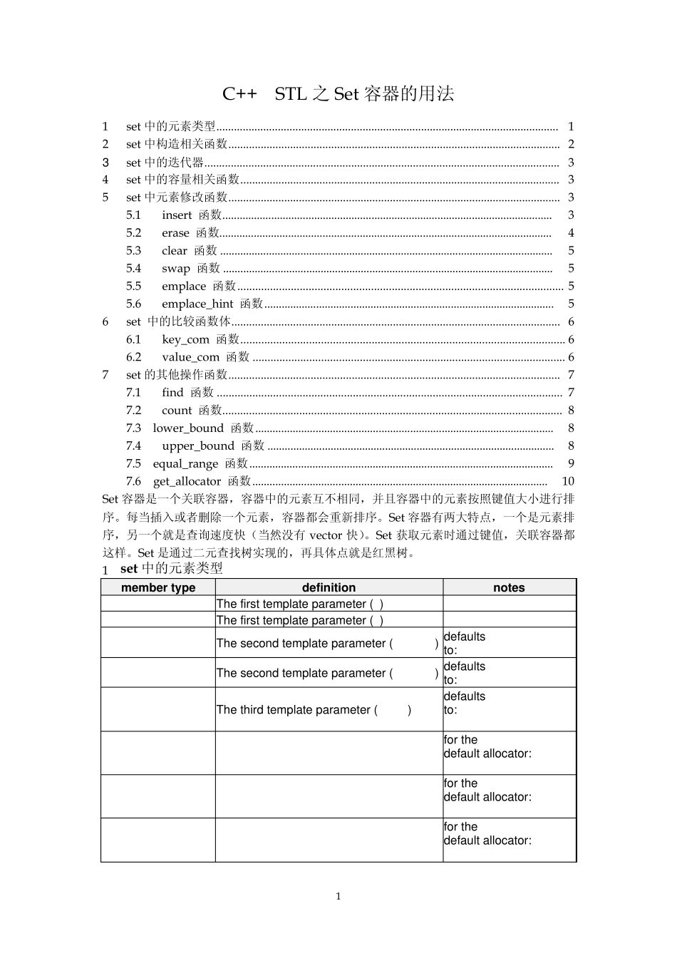 C++STL之set容器使用方法_第1页