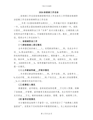 2024结核病工作总结