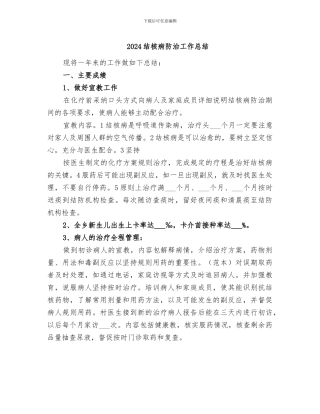 2024结核病防治工作总结