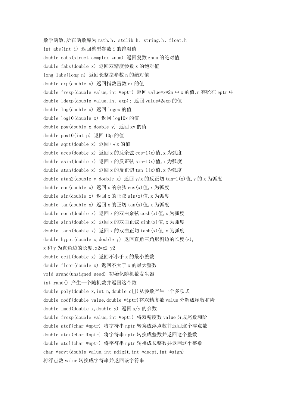 c++常用函数大全_第1页