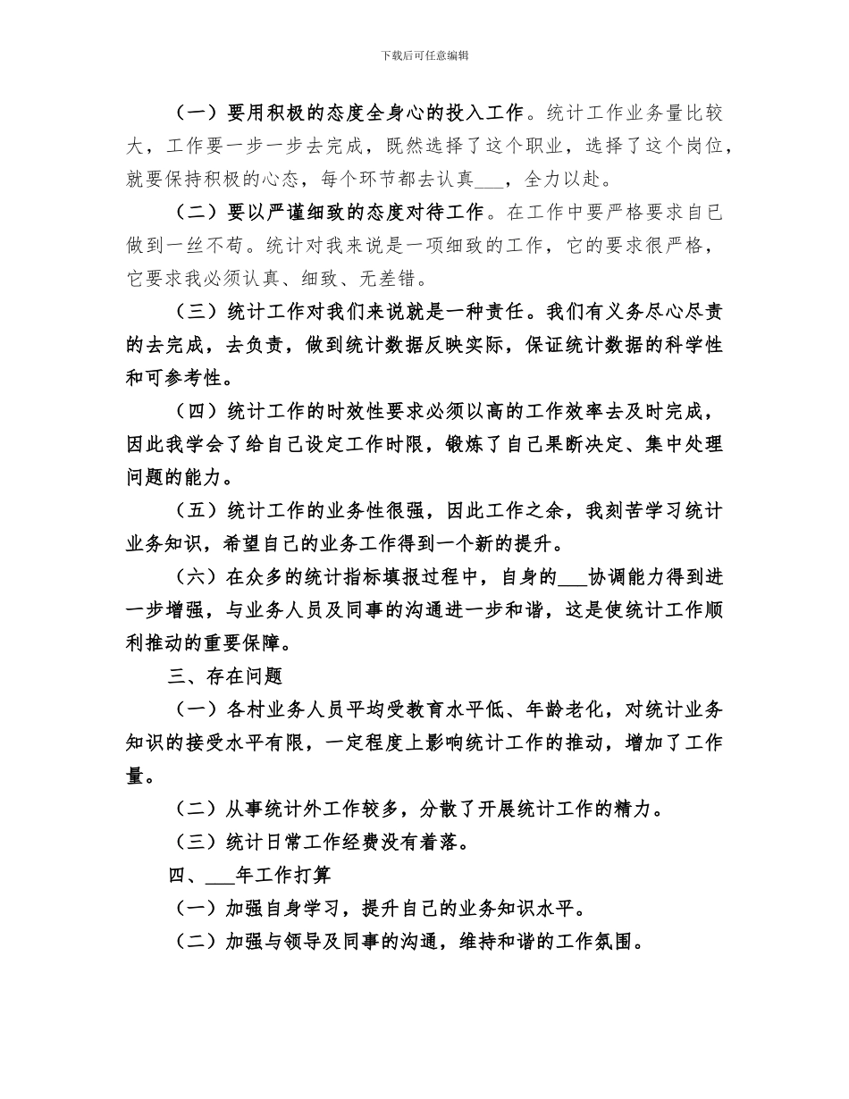 2024统计员个人工作总结_第3页