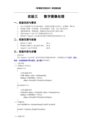 C++数字图像处理报告