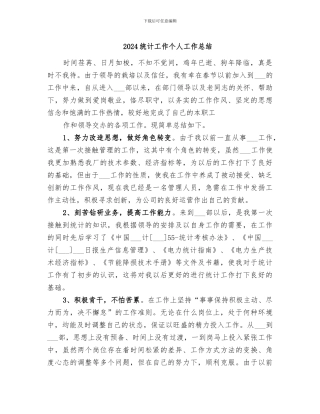 2024统计工作个人工作总结