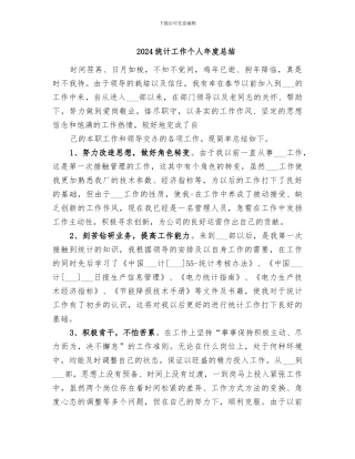 2024统计工作个人年度总结