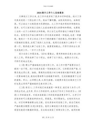 2024统计工作个人总结报告