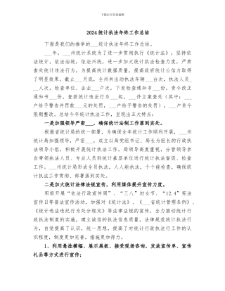 2024统计执法年终工作总结