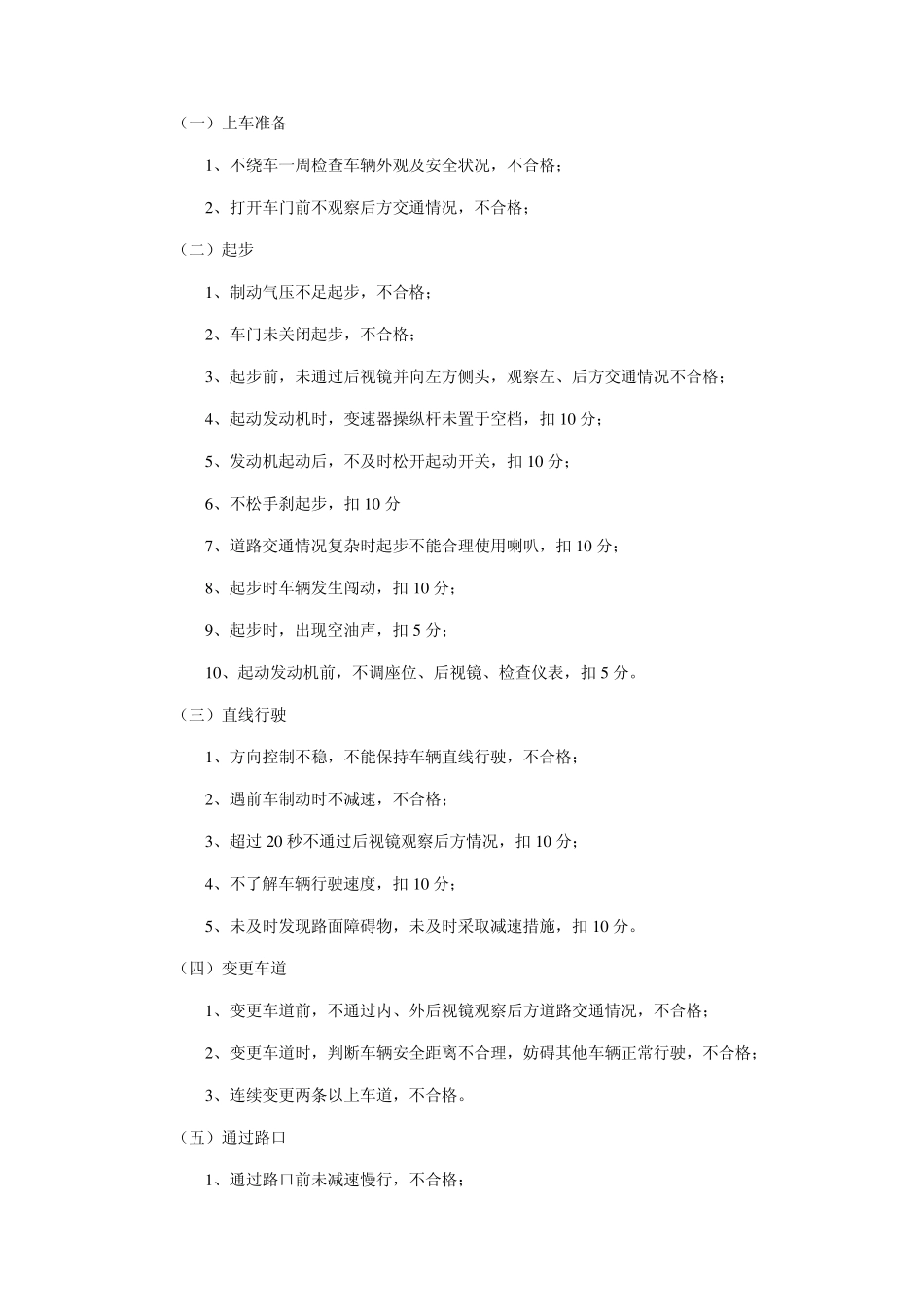 C1驾照路考(驾照科目三考试),注意事项,考试步骤,扣分细则_第3页