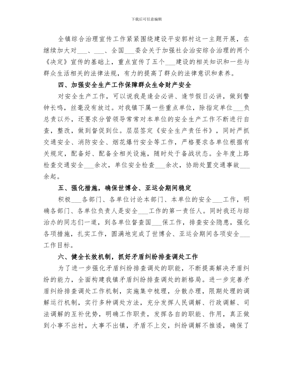 2024综治专干个人工作总结_第2页