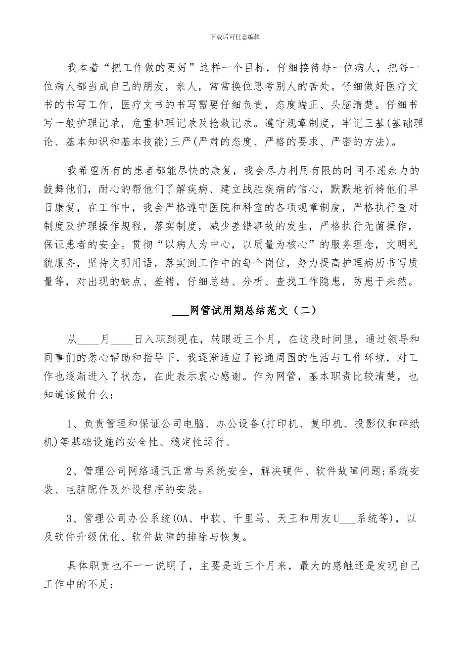 2024网管试用期总结_第2页