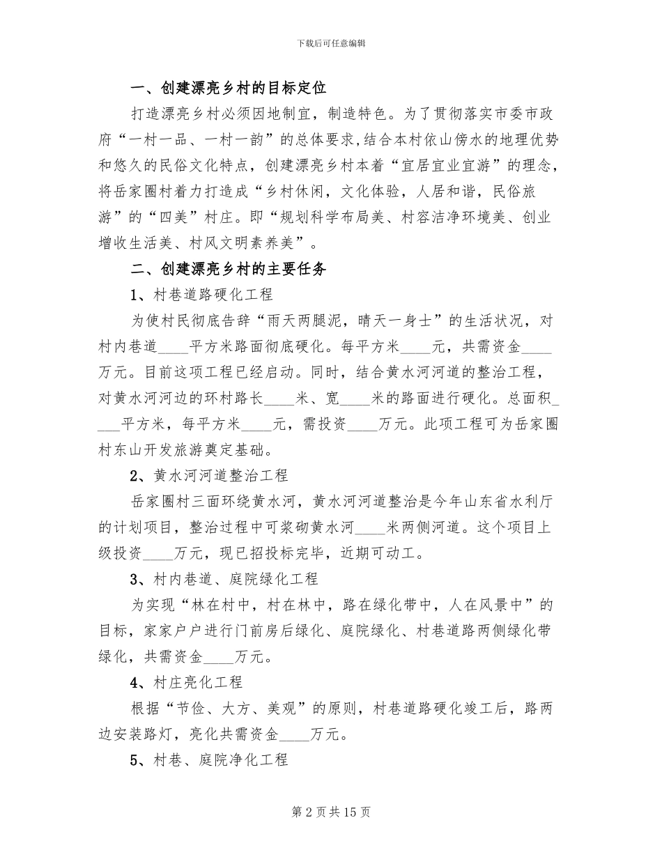 2024美丽乡村建设工作实施方案_第2页