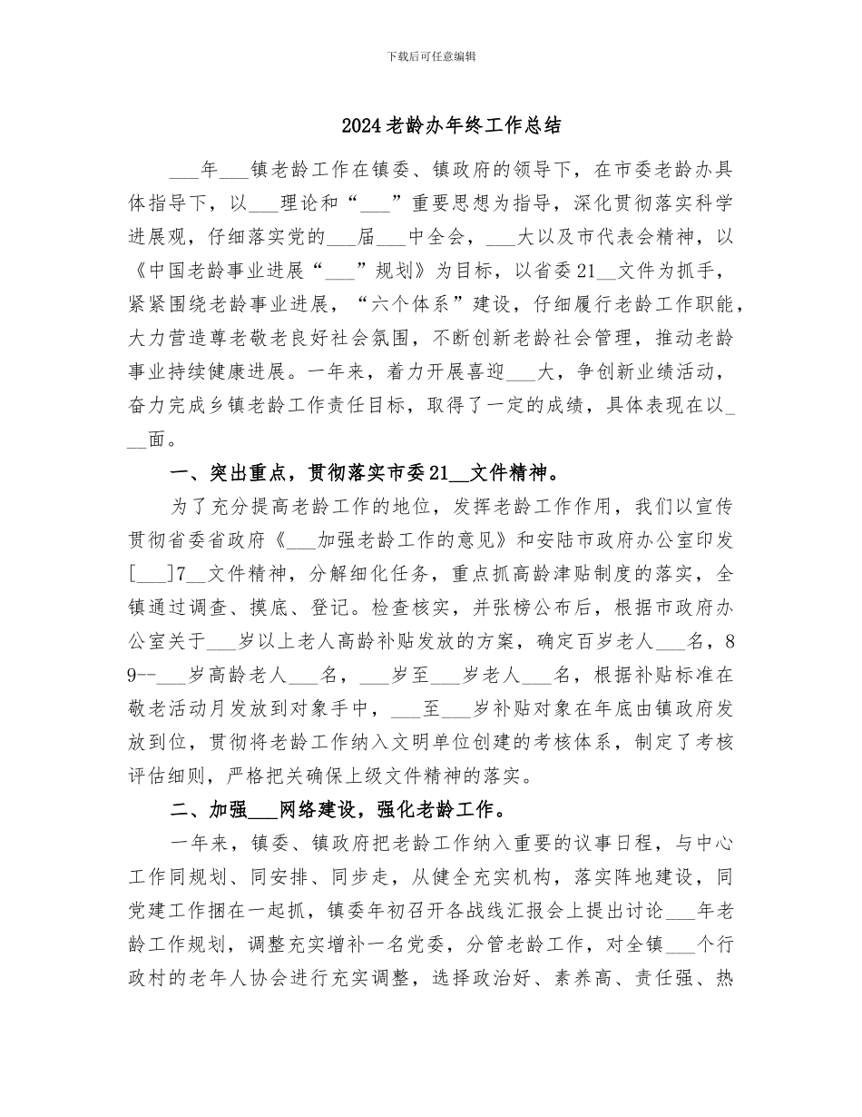 2024老龄办年终工作总结_第1页