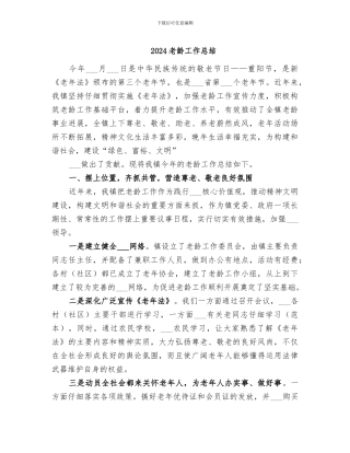 2024老龄工作总结