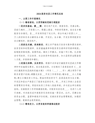 2024脱贫攻坚工作情况总结