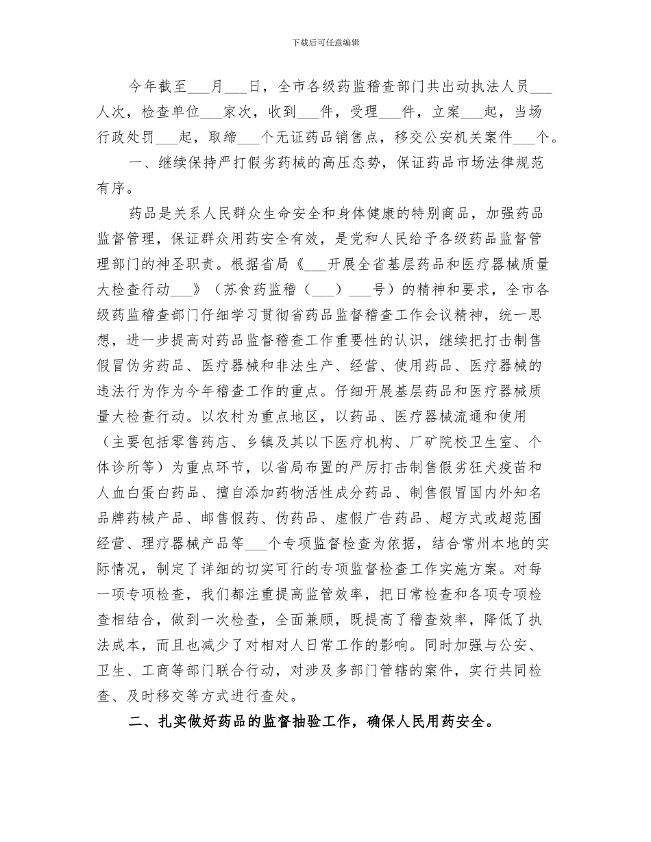 2024药品稽查大队工作总结_第3页