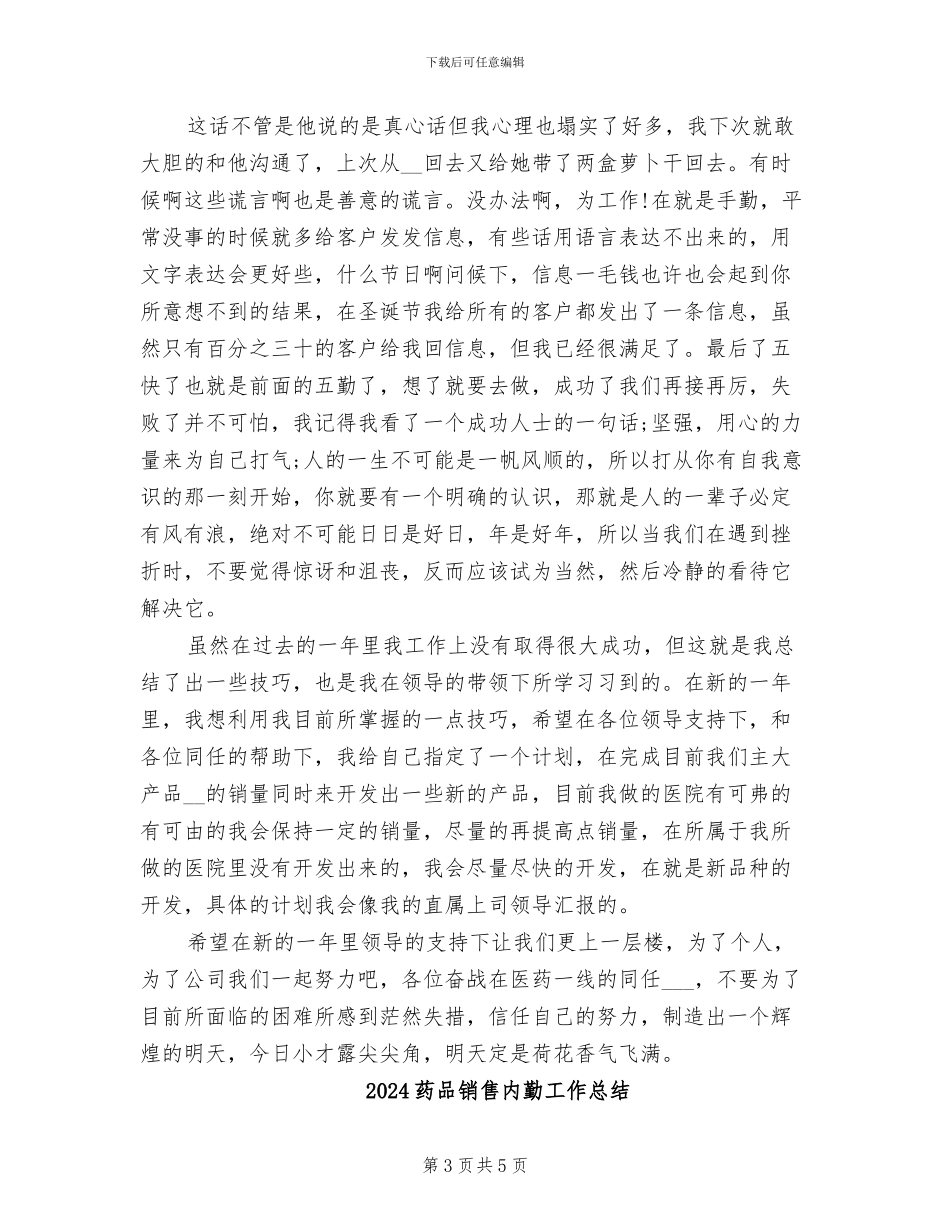 2024药品销售个人总结_第3页