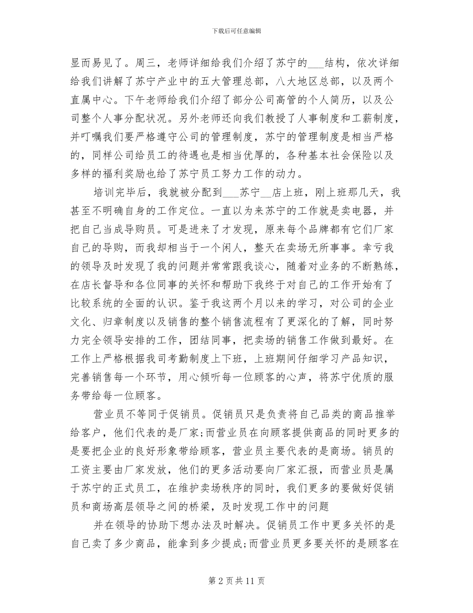 2024营业员试用期工作总结范文_第2页