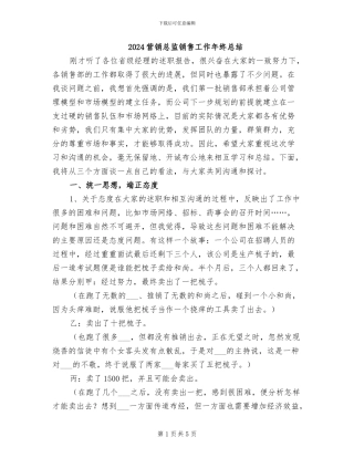 2024营销总监销售工作年终总结