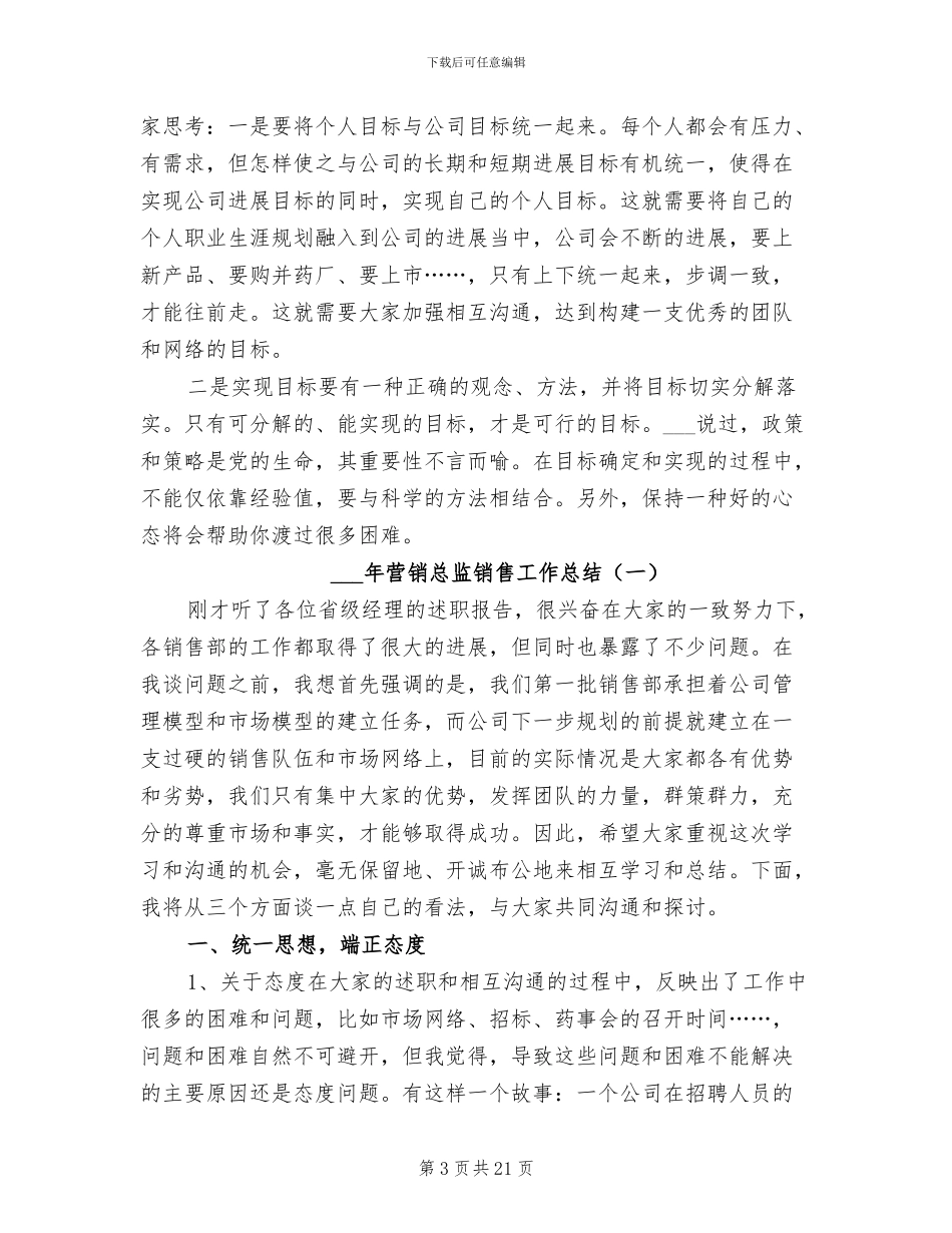 2024营销总监销售工作总结范文_第3页