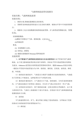 气液两相流流型实验报告