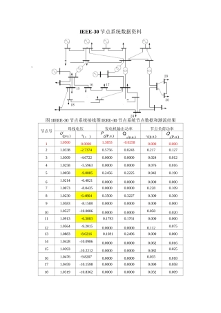 IEEE-30节点系统数据