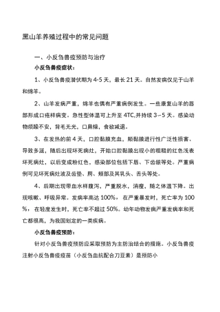 黑山羊养殖技术资料