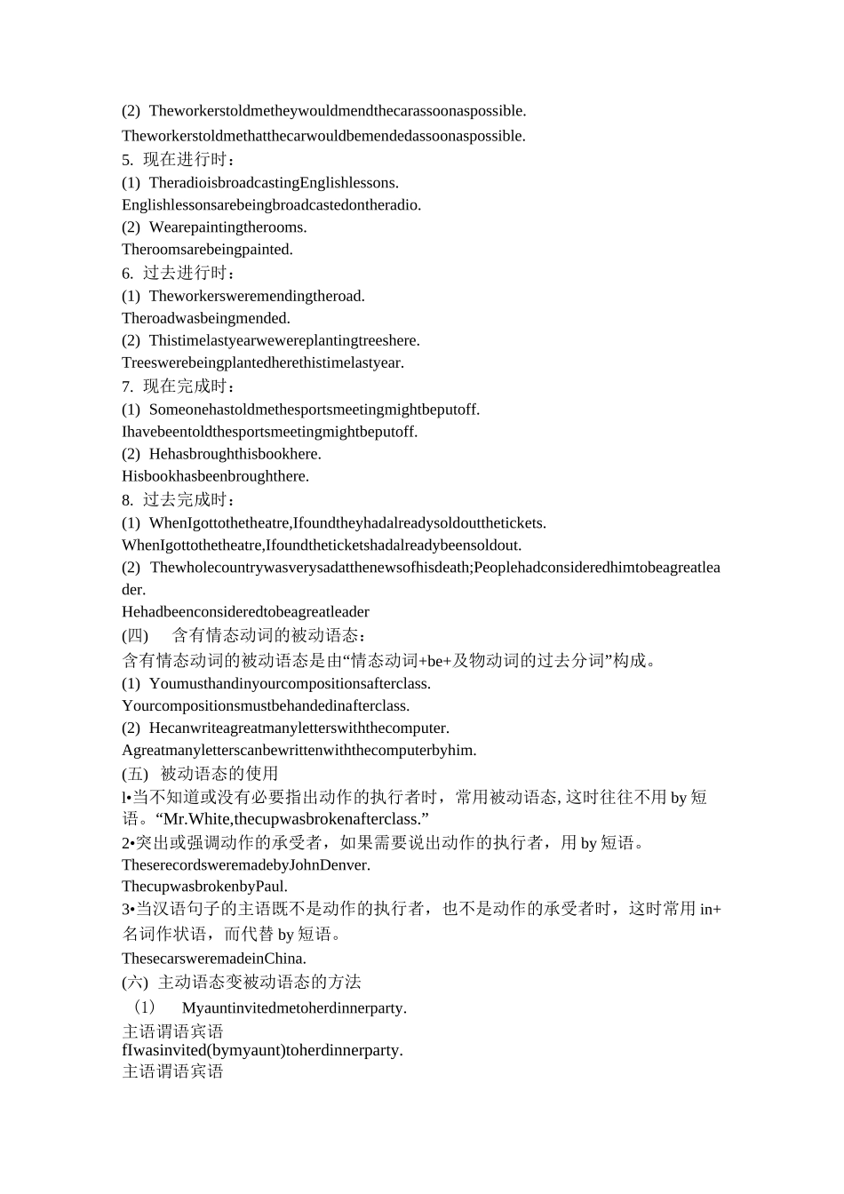 初中被动语态总结练习答案_第2页