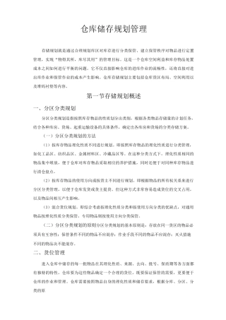 仓库储存规划管理