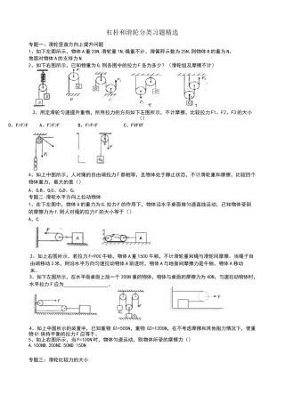 杠杆和滑轮分类习题精选