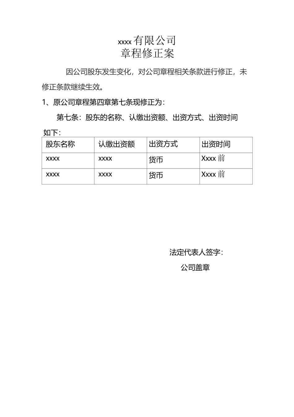 工商变更模板(股东变更)_第2页