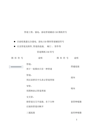 CAD,水电管道图纸符号