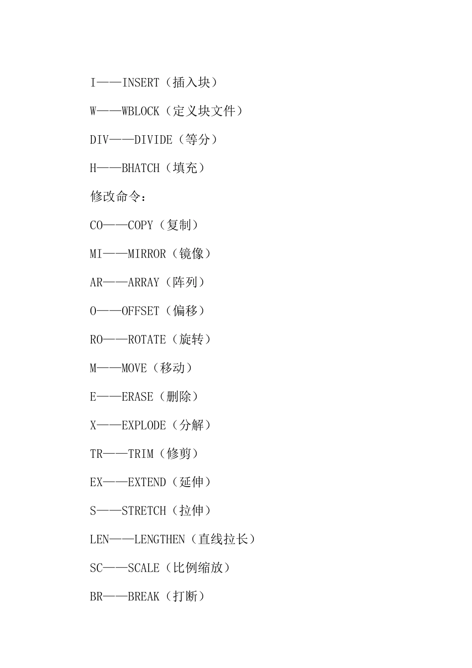 CAD2004_快捷键_命令表(可使用打印A4纸查看)_第3页