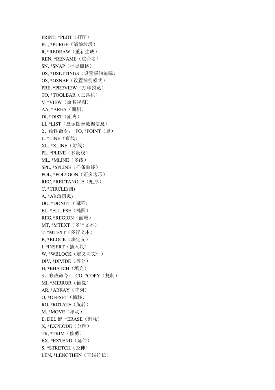 CAD2010常用快捷键(全部)_第3页